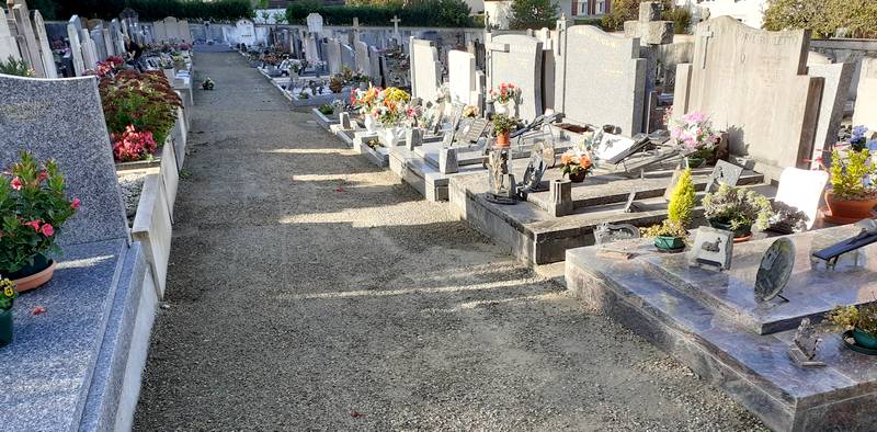 Engazonnement des all�es des cimeti�res